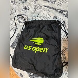 US Open Black Drawstring Bag